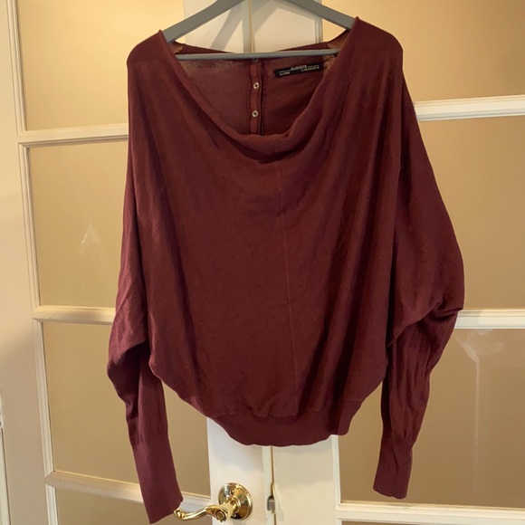All Saints Burgundy Cowl Neck Sweater - Picture 1 of 5